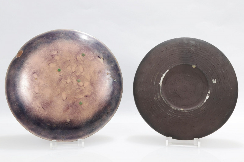 Image 7 of lot 4 Enameled Copper and Enameled Ceramic Plates