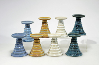 Image for Lot Carillon - Eight Pottery Candlesticks