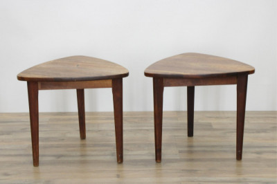 Image 3 of lot 2 MCM Triangular Low End Tables