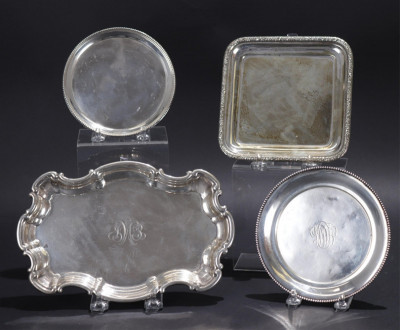 Title Group of Small Sterling Silver Trays / Artist