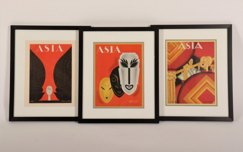 Image 1 of lot 3 Framed Asia Magazine Covers, c 1920-30