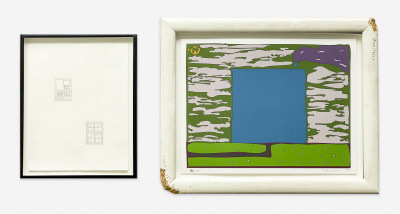 Image for Lot Peter Halley & Other - 2 Works on Paper