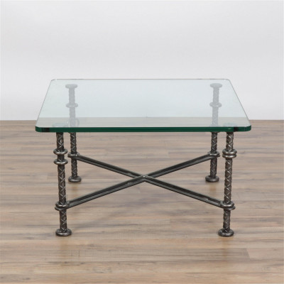 Image for Lot Industrial Iron Kabar Side Table