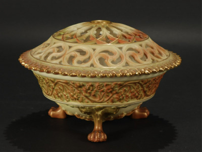 Image for Lot Royal Worcester Potpourri Porcelain Bowl