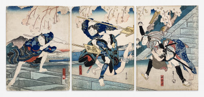Image for Lot Yoshikuni - Samurai Triptych