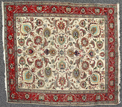 Title Vintage Persian Wool Rug 9-7 x 12-6 / Artist