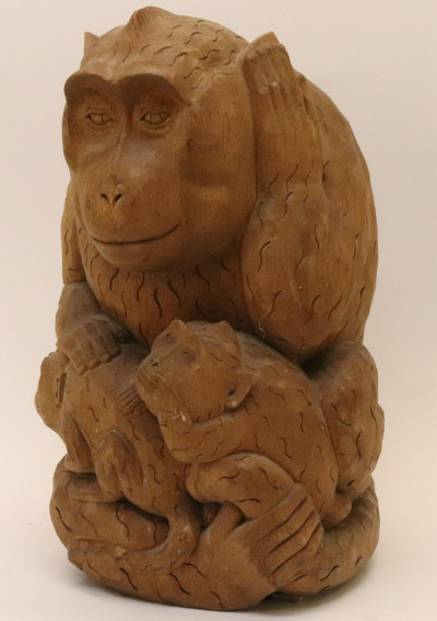 2 Carved Wood Group  a Tortoise