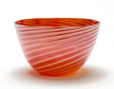 Title Seguso Italian Red Incamiciato Glass Bowl / Artist