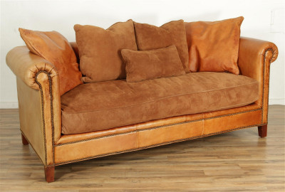 Title Ralph Lauren Chesterfield Style Leather Sofa / Artist