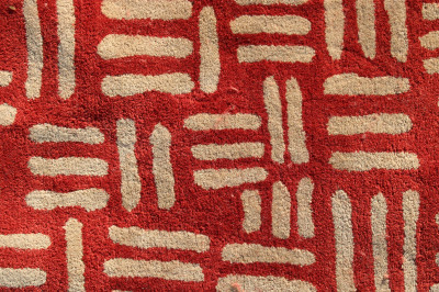 Image for Lot Modern Red and White Wool Carpet 8&apos; x 10&apos;