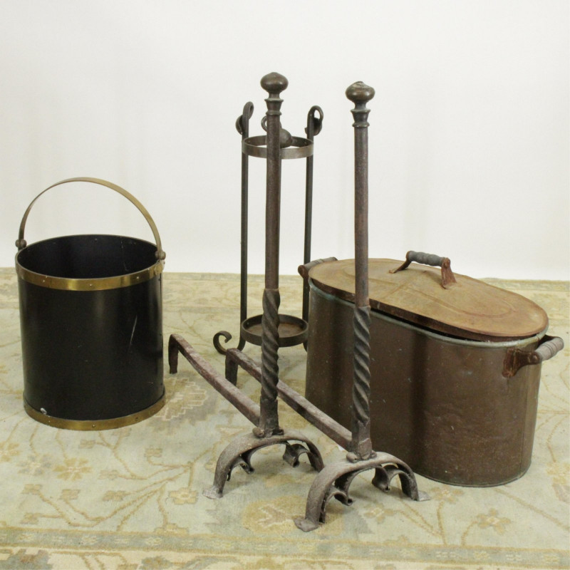 Image 1 of lot 19th-20th C. Metal Fireplace Accessories