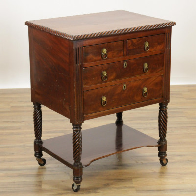 Image for Lot Late Federal Mahogany Side Chest Early 19th C