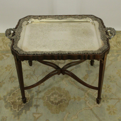 Title Edwardian Style Butlers Tray Cocktail Table / Artist