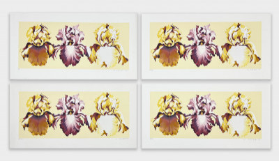 Image for Lot Lowell Nesbitt - Three Irises on Yellow, Set of 4
