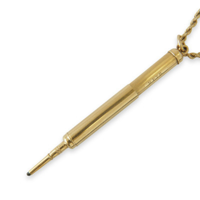 Image 2 of lot 14k Gold Retractable Pencil on Chain