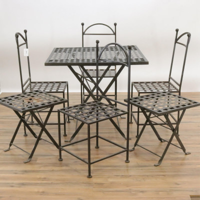 Image for Lot Neoclassical Style Metal Garden Furniture Set