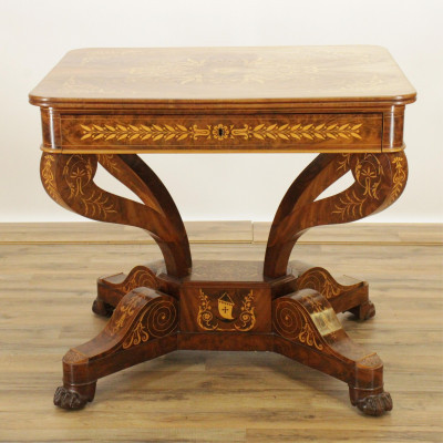Image for Lot Charles X Mahogany Center Table 19th C