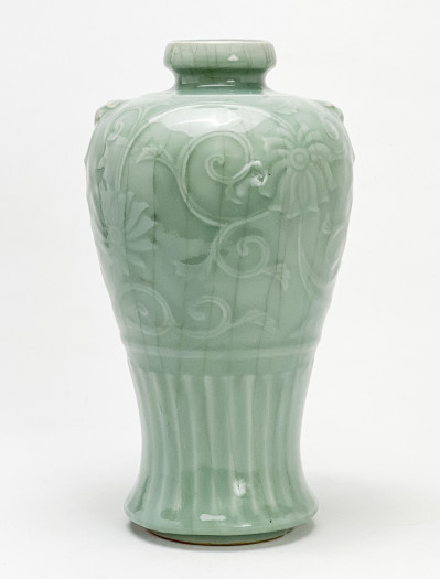 Image for Lot Chinese Celadon Glazed Meiping Form Vase