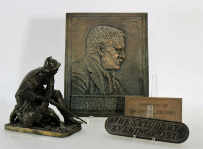 Image for Lot Brass and Bronze Figures, Plaques, Signs