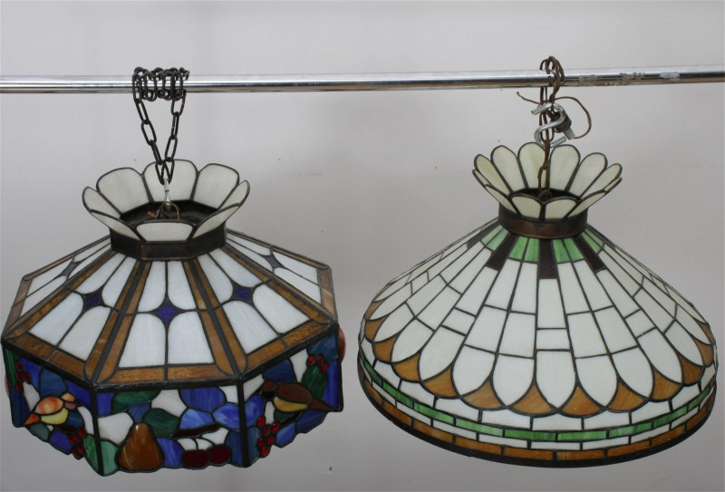 Image 4 of lot 2 Stained Glass Hanging Light Fixtures