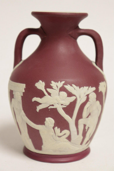 Image for Lot Wedgwood Crimson Jasper Dip Portland Vase