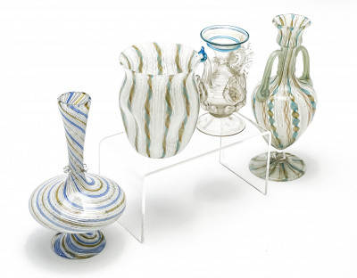 Group of 4 Salviati Venetian Glass Vessels