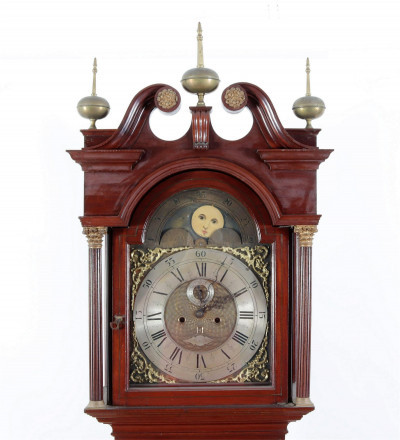 Image for Lot George III Style Tall Case Clock, 19th C., Durfee,