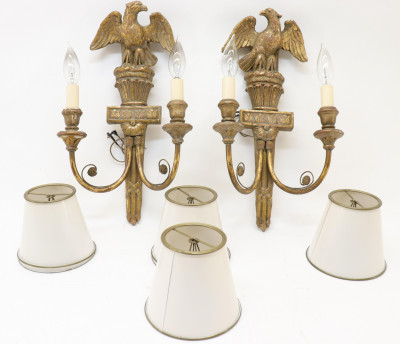 Image for Lot Federal Style Eagle Sconces