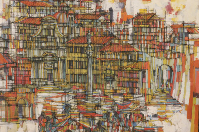 Image for Lot Larry Cabaniss  Abstract City O/C