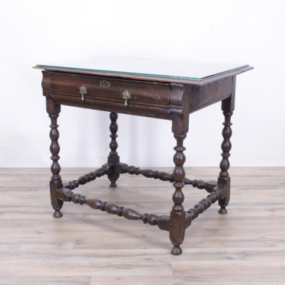 Image for Lot Continental Baroque Oak Side Table