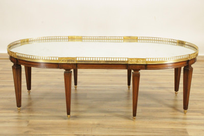 Louis XVI Style Fruitwood  Bronze Dor Table