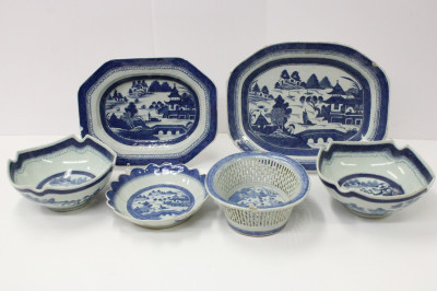 Image for Lot Collection of Six Canton Export Porcelain