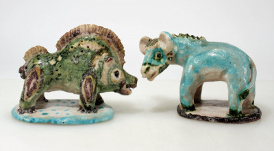 Image for Lot Bruno Gambone - 2 Ceramic Animals