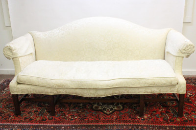 Image for Lot Chippendale Mahogany Camelback Sofa, 18th C.