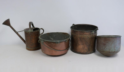 Image for Lot Copper Vessels Including Unique Watering Can