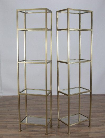 Image 6 of lot 3-Part Brass Patinated Etagere