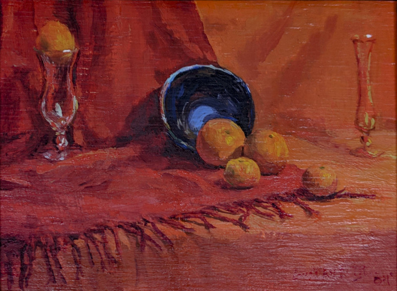 Image 4 of lot Gustav Blache III - Two matched still lives (oranges) (2004)