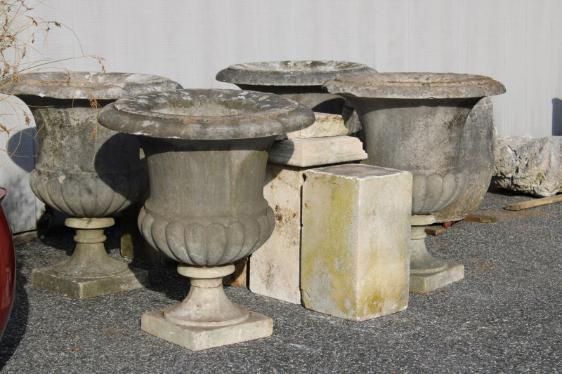 Image 4 of lot 4 NeoClassic Style Marble Garden Urns 19th C