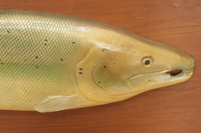 Scandinavian Carved  Paint Relief of a Trout