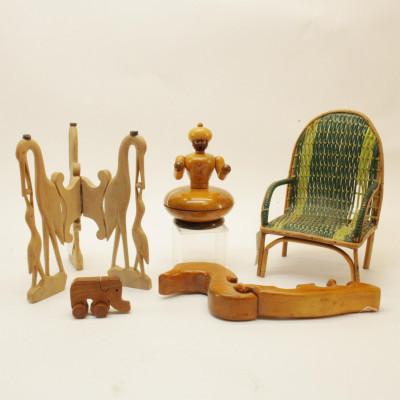 Image for Lot Group of 5 Wooden Table Objects
