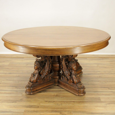 Image for Lot Oval Extension Dining Table Hippocampus Base