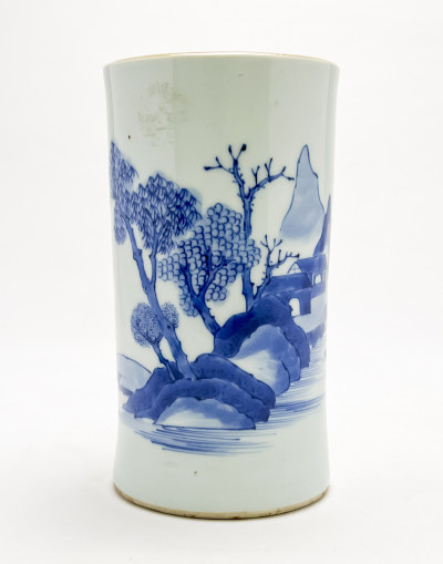 Image for Lot Chinese Porcelain Blue and White Brush Pot