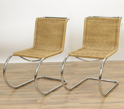 Image for Lot Pair Mies Van Der Rohe MR Style Chairs