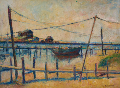 Clara Klinghoffer - Boats on Waterside, Rhode Island