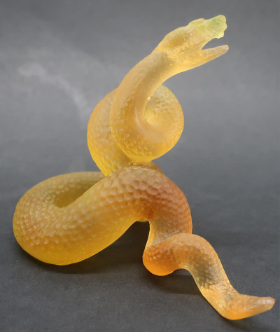 Image for Lot Daum Amber Glass Coiled Snake