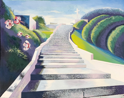 Title Lowell Nesbitt - Tropical Stairway / Artist