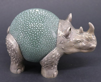 Image for Lot Sterling Silver & Shagreen Rhinocerous