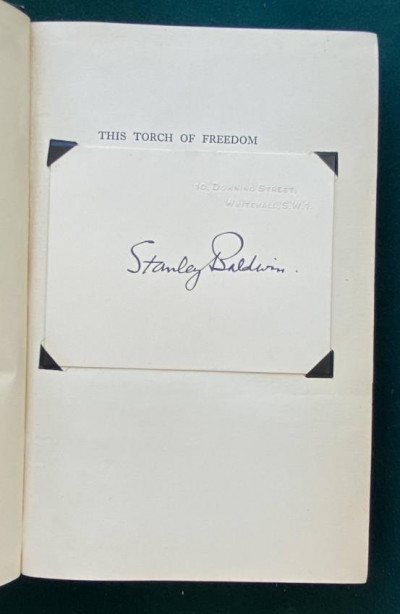 Image for Lot S. Baldwin signature as Prime Minister Oct. 1935
