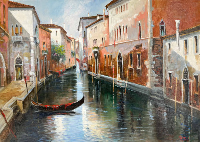 Title Stan Pitri - Terra Cotta Buildings on Venice Canal / Artist