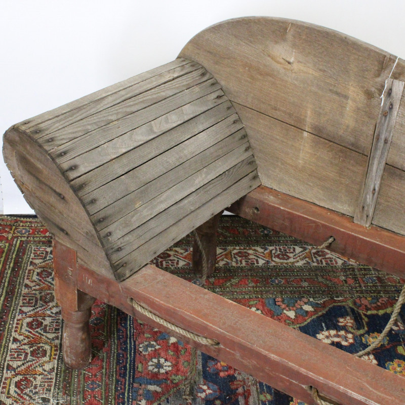 Image 4 of lot 19th C Wood and Rope Frame Porch Chaise